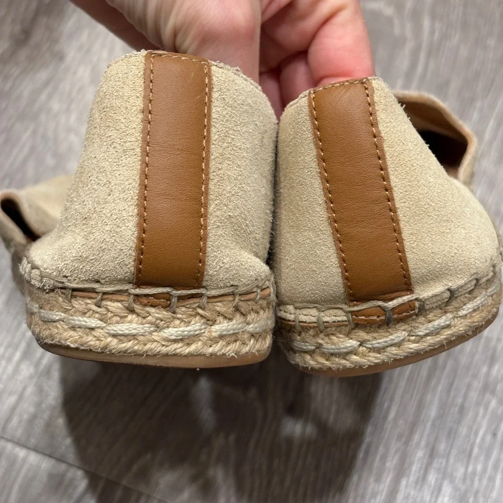 Gentle Souls Seville Leather Espadrille Warm Sand Suede Flats Sz 9 Boho Coastal